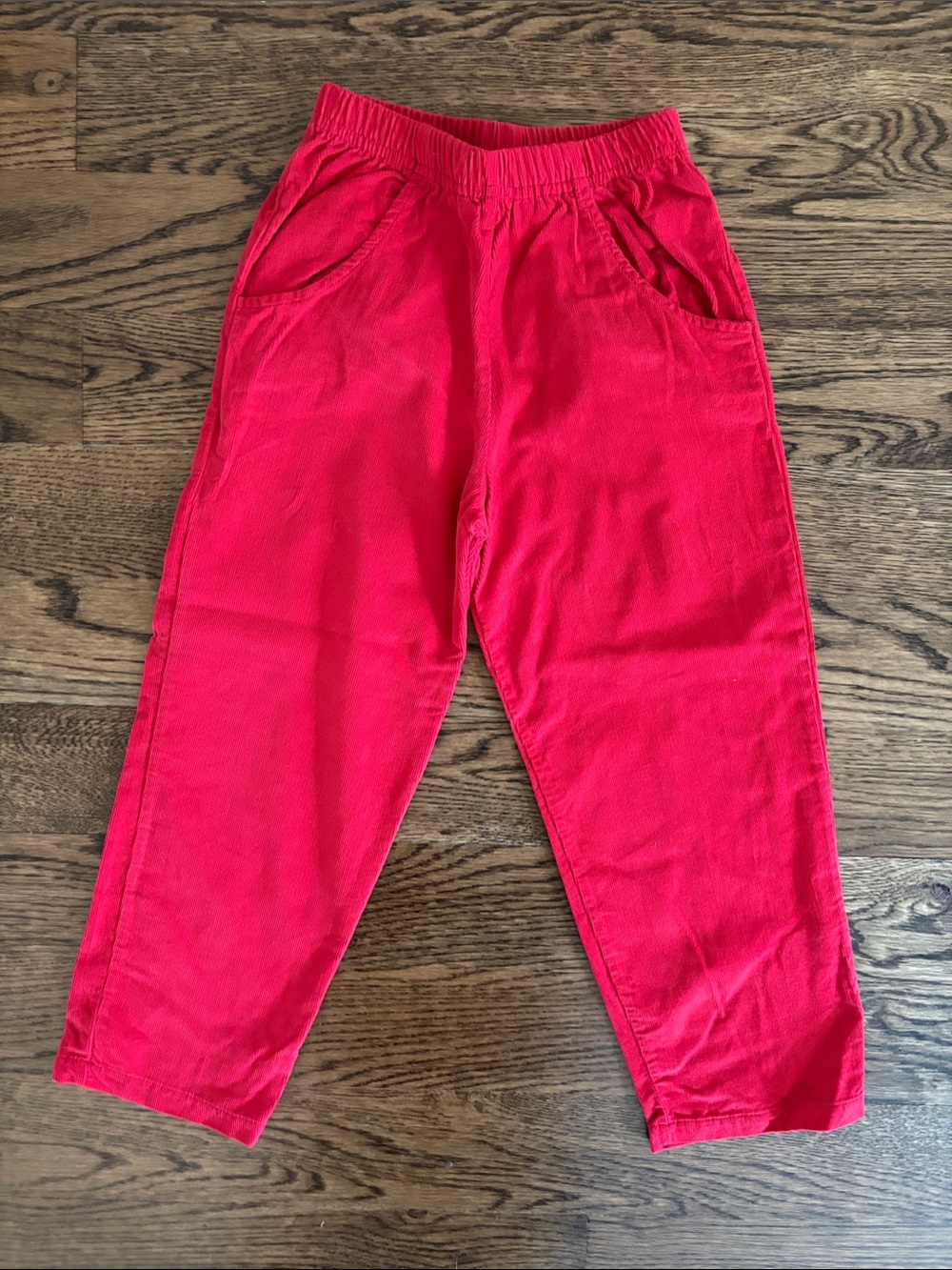 Boys’ Bright Red Corduroy Elastic-Waist Pants